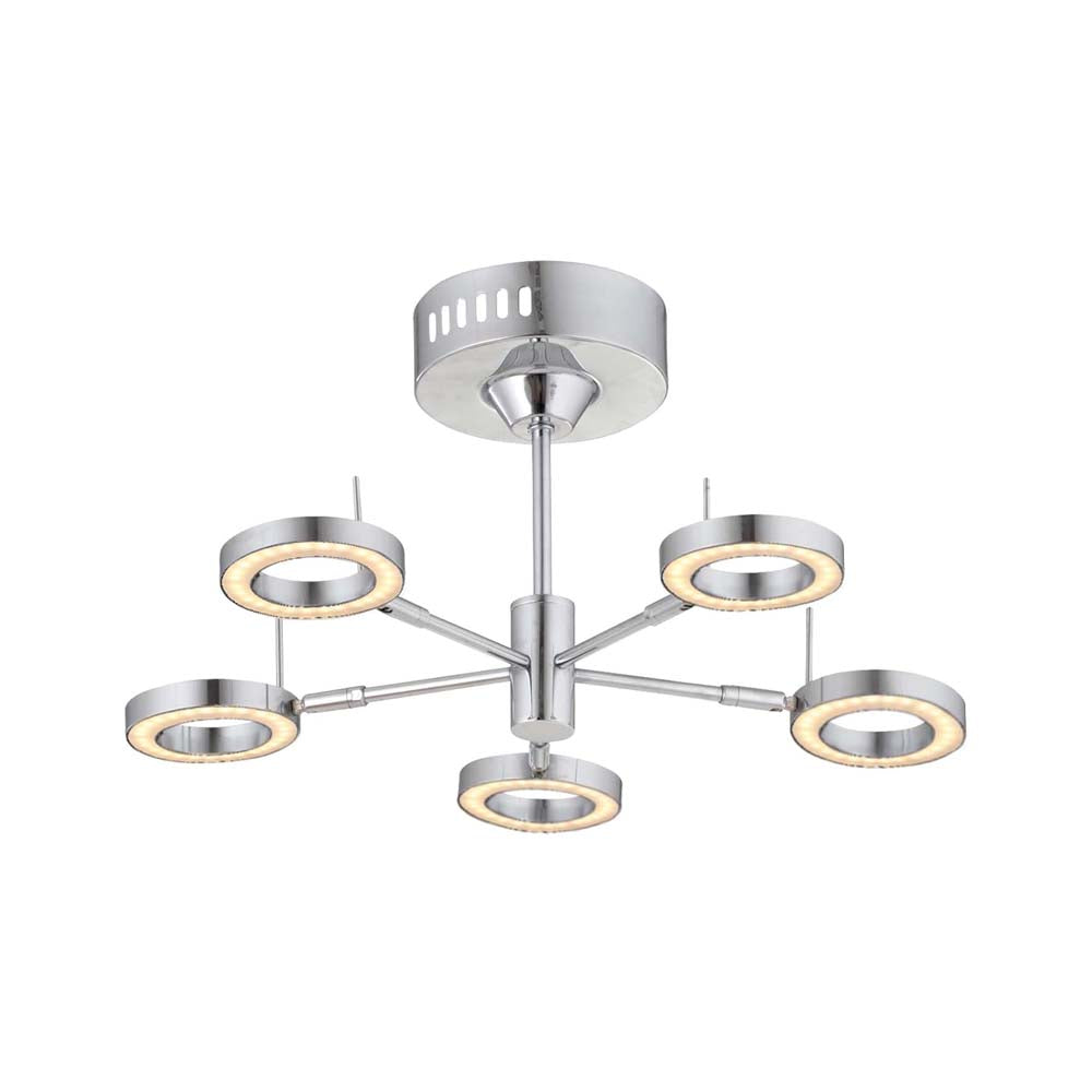 LUMINARIA LED COLGANTE SATURNO COLOR CROMO 5X5W *** HA. LUMI ***