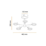 LUMINARIA LED COLGANTE SATURNO COLOR CROMO 5X5W *** HA. LUMI ***
