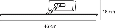 LUMINARIA LED DE PARED 46CM COLOR SATIN 8 W CUADRO *** HA. LUMI ***