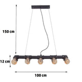 LUMINARIA COLGANTE NEGRO 5X60W. INDUSTRIK