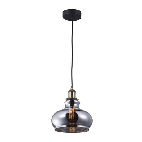 LUMIN. COLGANTE CRISTAL HUMO/ANTIQUE 1X60W VETRO ***HAE2025***