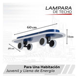 LAMPARA DE TECHO INFANTIL MODELO PATINETA COLOR AZUL LED 32W 3000K TK-16/AZUL