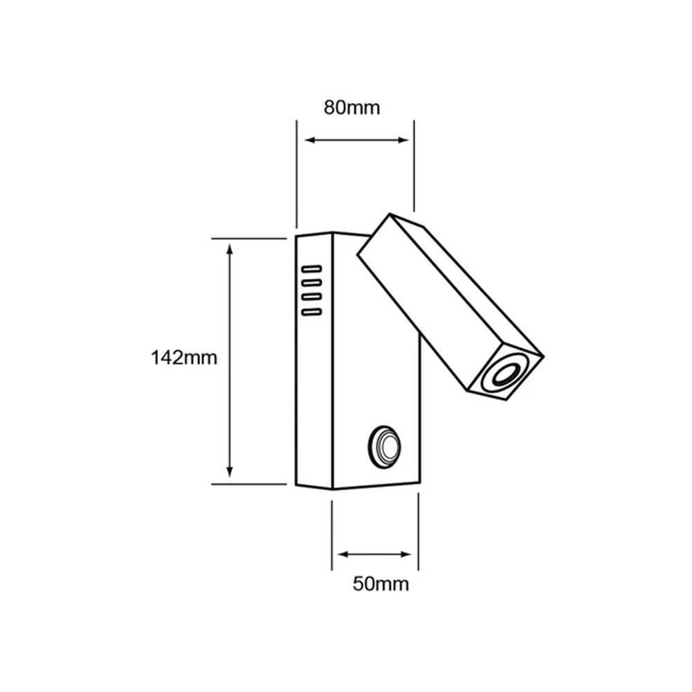 INTERIOR LECTURA LED 3.4W100-240V3000K BCO. *** H.A.E. 2021 ***
