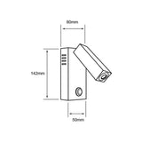 INTERIOR LECTURA LED 3.4W100-240V3000K BCO. *** H.A.E. 2021 ***