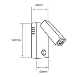 LÁMPARA DE LECTURA LED TECNOLITE PARA SOBREPONER 3.4W LUZ SUAVE CÁLIDA AJUSTABLE