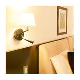 LAMPARA DE PARED CON LUZ DE LECTURA LED 1.5 W MAX. 60 W BASE E27 LUZ SUAVE CALIDA PUERTOS USB PARA DISPOSITIVOS SOBREPONER
