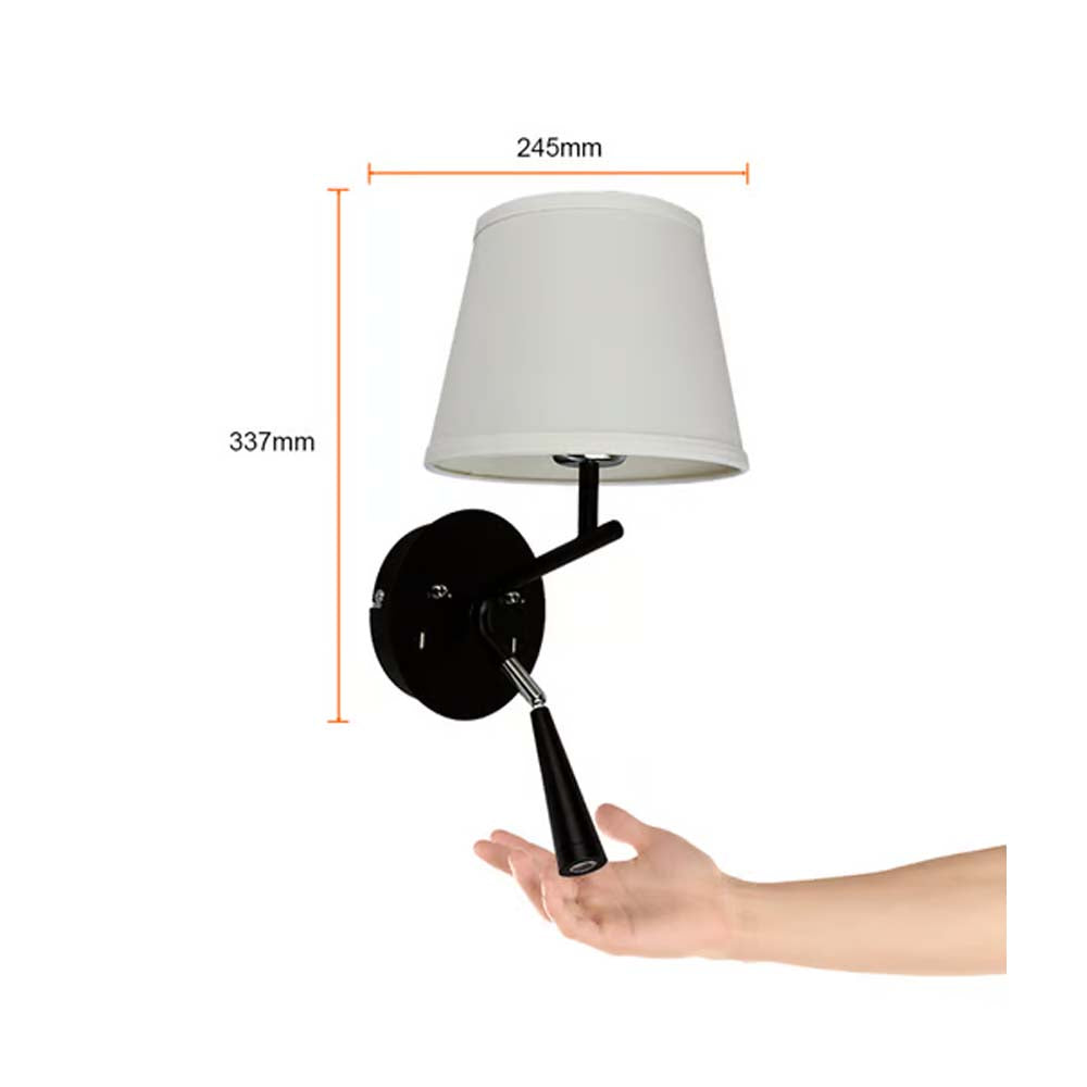LAMPARA DE PARED CON LUZ DE LECTURA LED 1.5 W MAX. 60 W BASE E27 LUZ SUAVE CALIDA PUERTOS USB PARA DISPOSITIVOS SOBREPONER