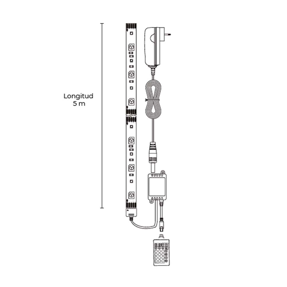 TIRA LED RGBW 5 METROS CONTRALDA MEDIANTE INFRAROJO MCA TECNOLITE ***HAE 2024***