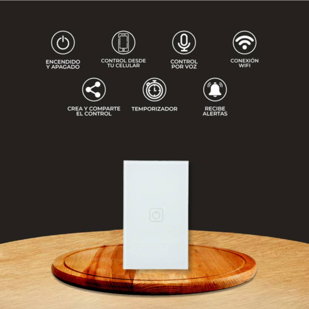 APAGADOR INTELIGENTE ***BLANCO*** CON 1 BOTÓN, CREATOR I CONEXIÓN WIFI (REQUIERE CABLE NEUTRO) ***HAE2025***