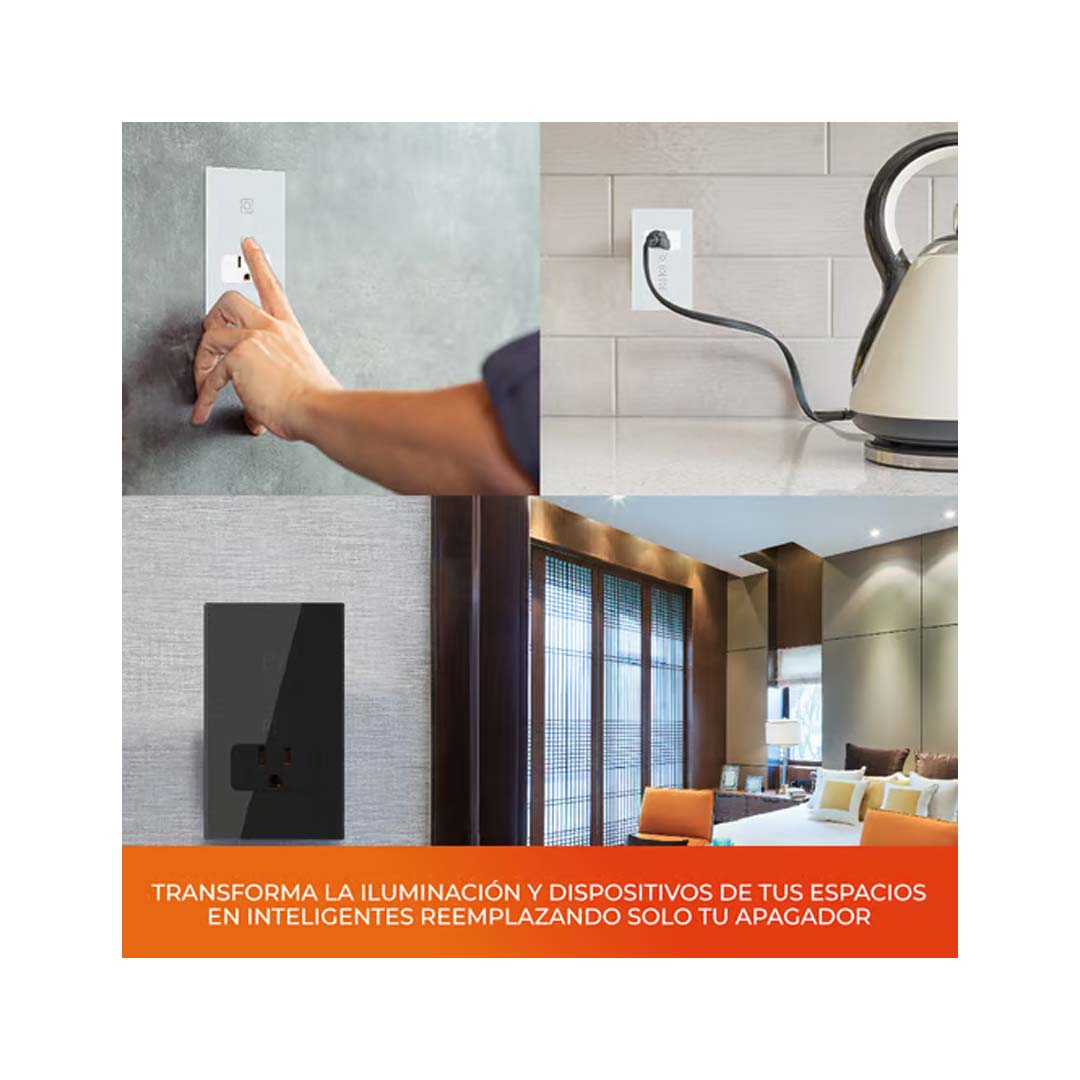 SWITCH SMART 1C + SMART PLUG 16A NEGRO