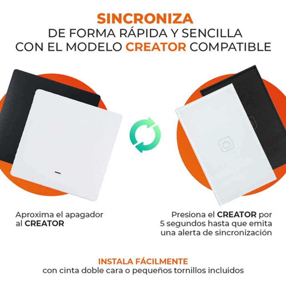 INTERRUPTOR SENCILLO DE ESCALERA ***BLANCO*** WI-FI .6W 3VCD