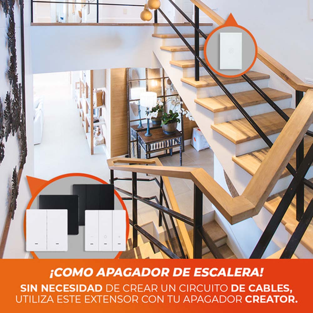 INTERRUPTOR SENCILLO DE ESCALERA ***BLANCO*** WI-FI .6W 3VCD