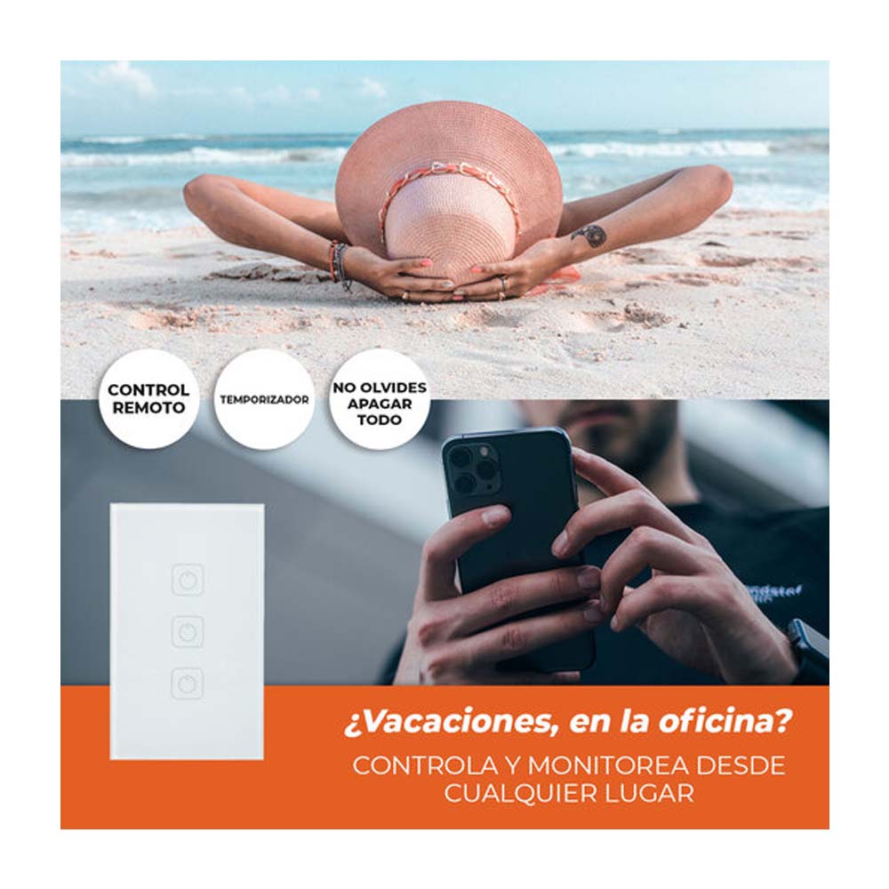 APAGADOR 3 INTER ***BLANCO*** EMP 0.3W100-240V CREATOR III (SIN CABLE NEUTRO)
