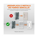 INTERRUPTOR 1C WIFI C/NEUTRO COLOR NGRO TECNOLITE