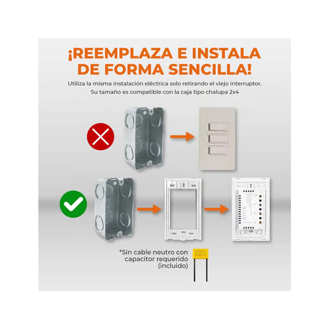 INTERRUPTOR 2C WIFI S/NEUTRO COLOR BCO