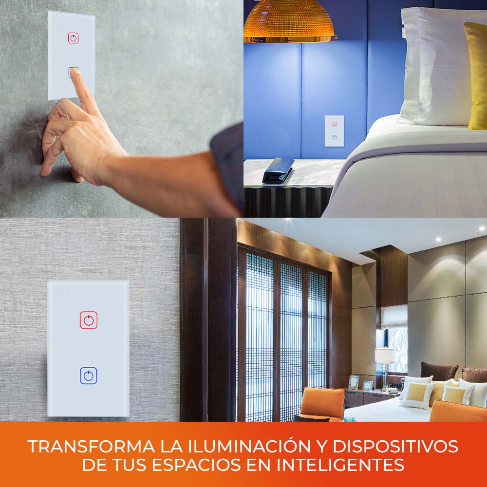 APAGADOR INTELIGENTE ***BLANCO*** CON 2 BOTONES, CREATOR II CONEXIÓN WIFI (REQUIERE CABLE NEUTRO)