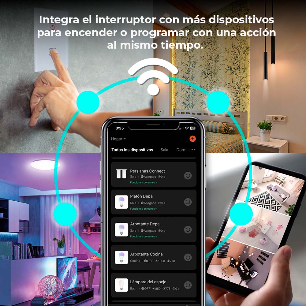 APAGADOR INTELIGENTE ***BLANCO*** CON 2 BOTONES, CREATOR II CONEXIÓN WIFI (REQUIERE CABLE NEUTRO)