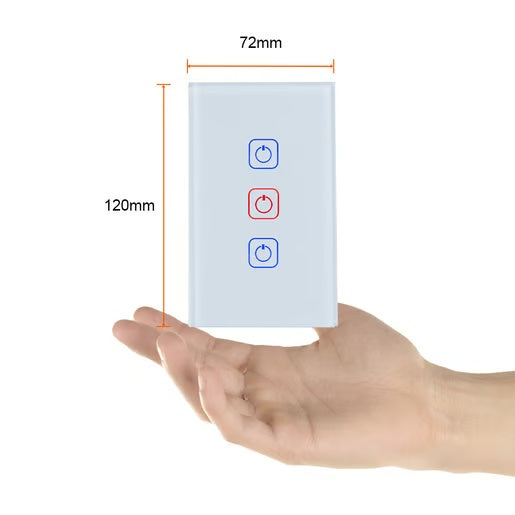 APAGADOR INTELIGENTE TACTIL WIFI 3 CIRCUITOS REQUIERE CABLE NEUTRO COMPATIBLE CON APP MOVIL Y ASISTENTES DE VOZ TSWIM3MVBTCW