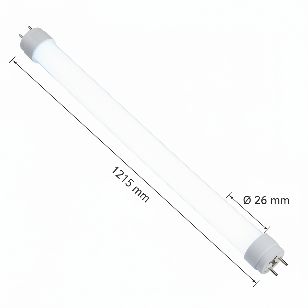 TUBO T8 LEDS 18W 6000K G13( 2 PINS ) AC85-265V 120 CMS OPALINO  TECNOLED