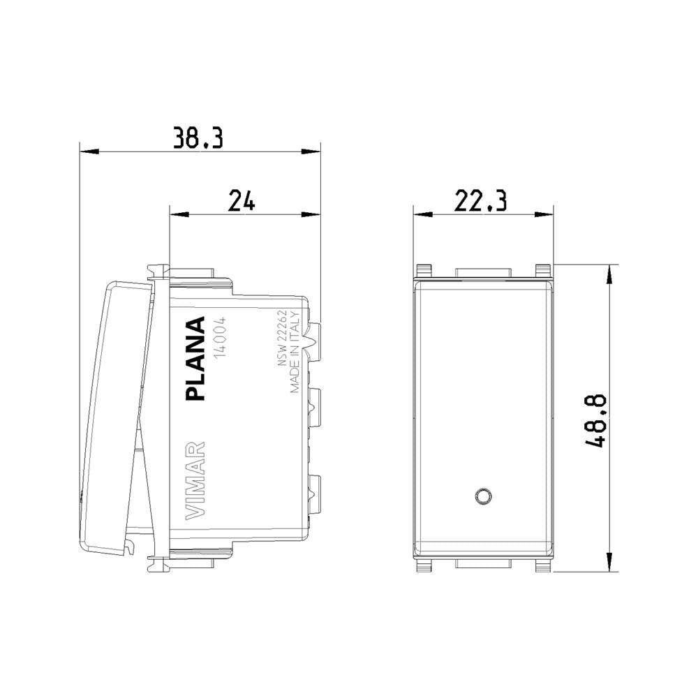 CONMUTADOR 1P 10AX. 250V. 1 MOD. ILUMINABLE SILVER PLANA VIMAR