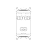 TOMACORRIENTE 2P+T 15A/127V. 1 MOD. USA SILVER PLANA VIMAR