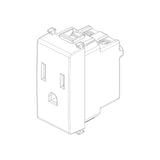 TOMACORRIENTE 2P+T 15A/127V. 1 MOD. USA SILVER PLANA VIMAR