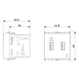 UNIDAD ALIMENTACION USB 5V. 1.5A. 2  MOD. 120-230V. BLANCO PLANA VIMAR