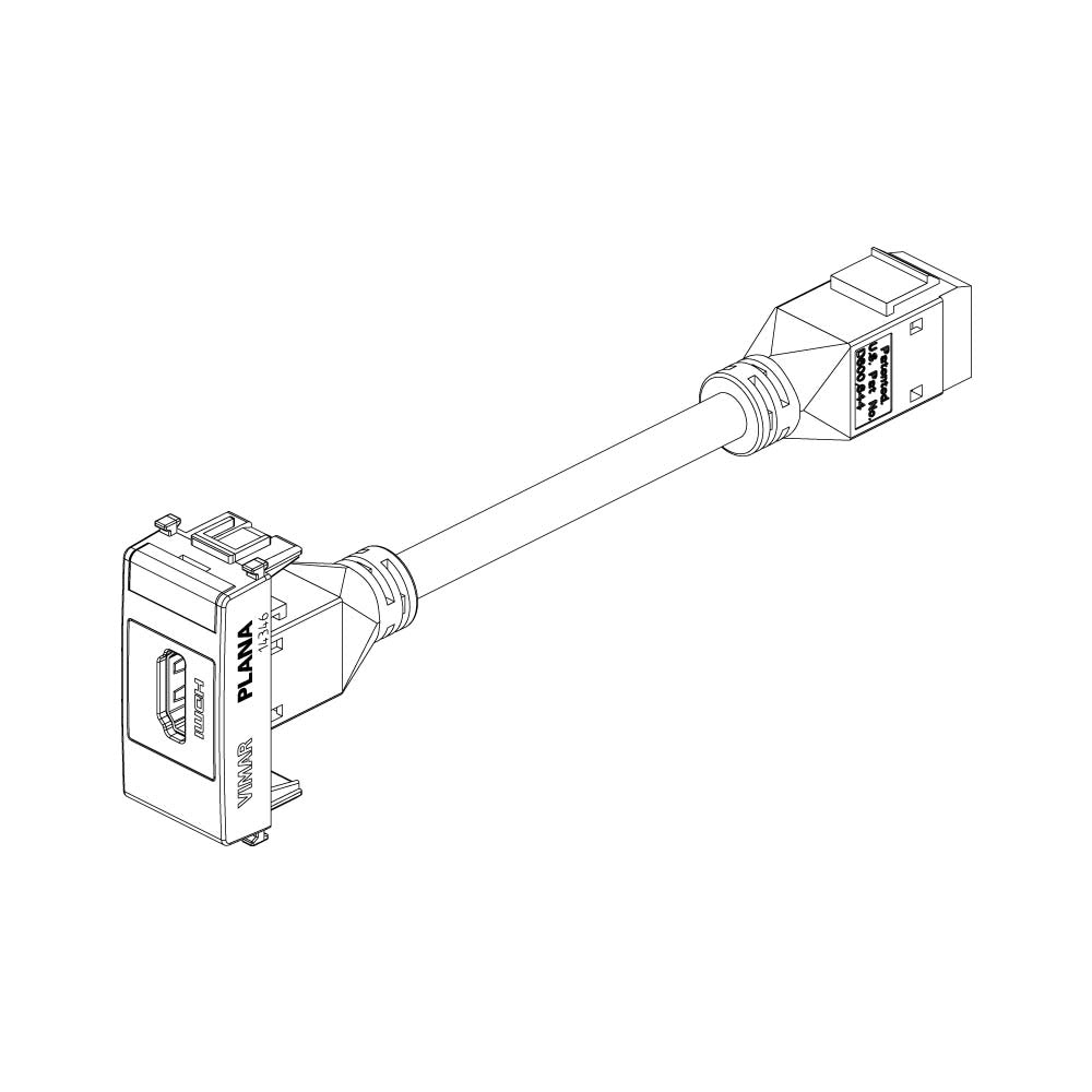 TOMA CON CONECTOR HDMI 1 MOD.  FIJACION KEYSTONE BLANCO PLANA VIMAR