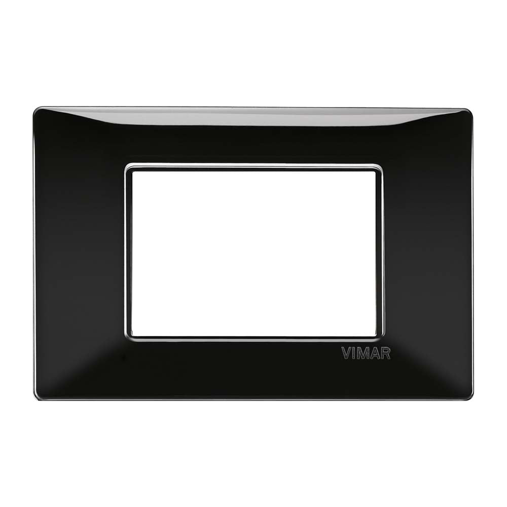 PLACA 3 MOD. TECNOPOLIMERO NEGRO PLANA VIMAR