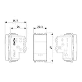 INTERRUPTOR CRUZADO 1P 16AX. 250V. 1 MOD. ILUMINABLE TECLA SUSTITUIBLE BLANCO EIKON VIMAR