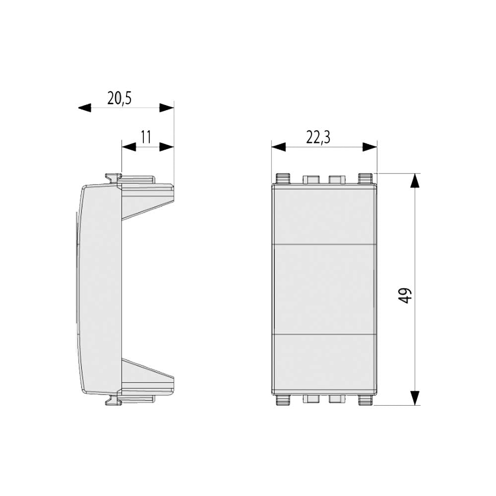 MODULO CIEGO 1 MOD. GRIS EIKON VIMAR