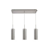 LÁMPARA COLGANTE DE 3 LUCES CALUX 105W 127V 3XGU10 ACABADO CROMO-CRISTAL