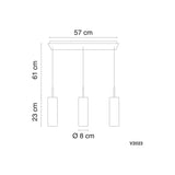LÁMPARA COLGANTE DE 3 LUCES CALUX 105W 127V 3XGU10 ACABADO CROMO-CRISTAL