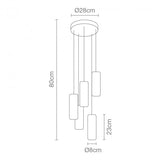 LÁMPARA COLGANTE DE 5 LUCES CALUX 175W 127V 5XGU10 ACABADO CROMO/CRISTAL