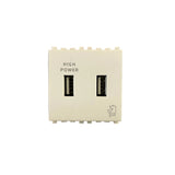 UNIDAD ALIMENTACION USB 5V.  2.1A. 2 MOD. 120-230V. BLANCO EIKON VIMAR