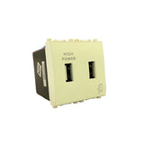 UNIDAD ALIMENTACION USB 5V.  2.1A. 2 MOD. 120-230V. BLANCO EIKON VIMAR