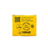 UNIDAD ALIMENTACION USB 5V.  2.1A. 2 MOD. 120-230V. BLANCO EIKON VIMAR
