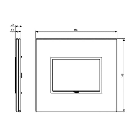 PLACA CRISTAL BISELADO 3 MOD. NEGRO DIAMANTE EVO VIMAR