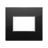 PLACA CRISTAL BISELADO 3 MOD. NEGRO TOTAL DIAMANTE EVO VIMAR