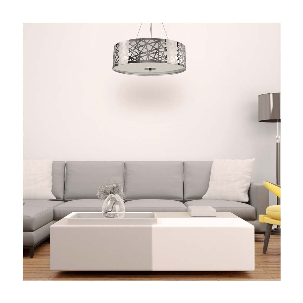 LUMINARIO SUSPENDIDO PARA TECHO ACERO INOXIDABLE 180W 127V E27