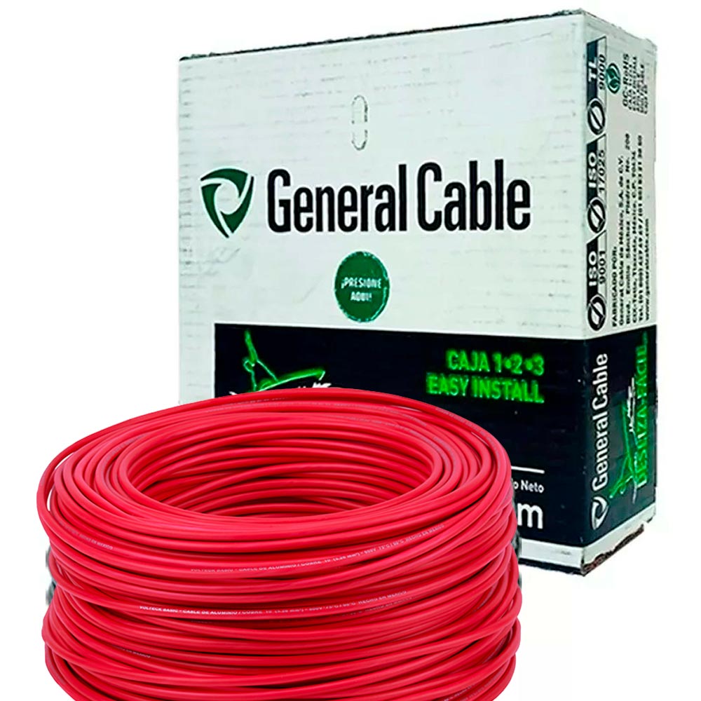 CAJA CABLE THW-LS PDIC CALIBRE  12  ROJO GENERAL CABLE