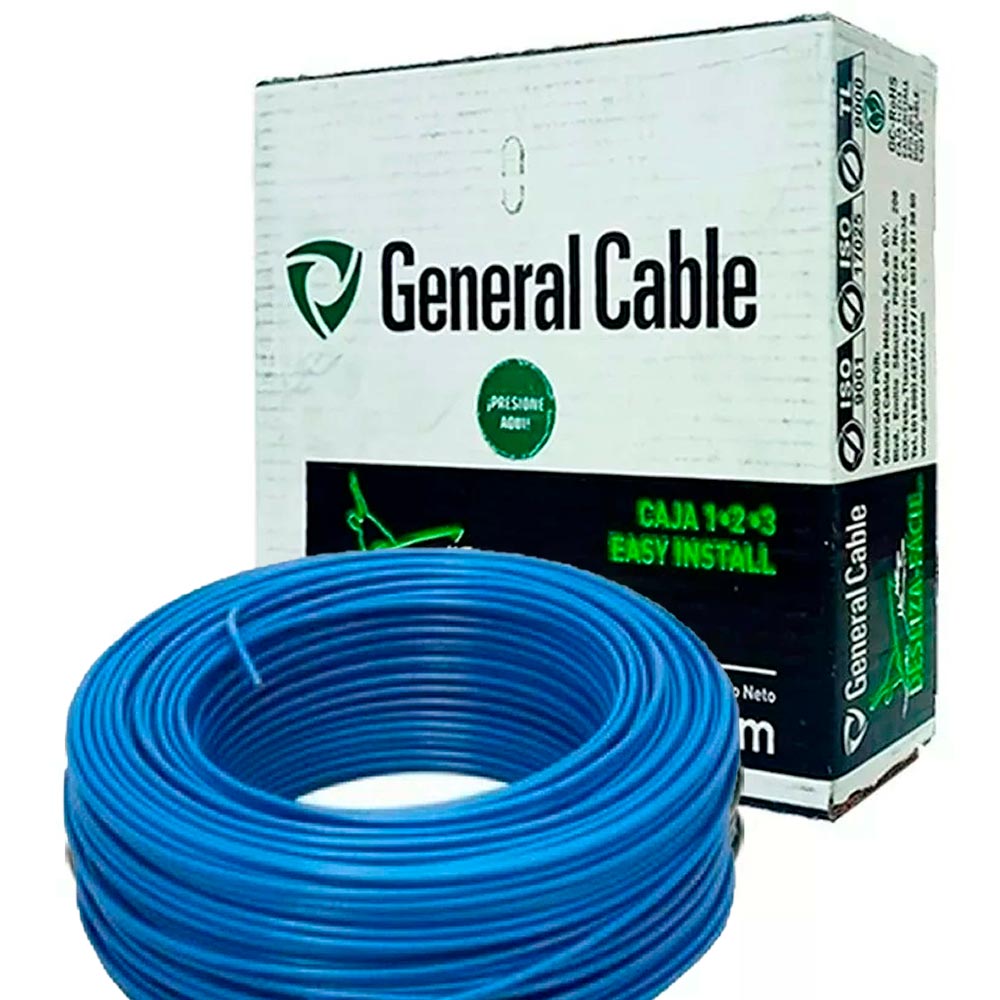 CAJA CABLE THW-LS PDIC CALIBRE  8  AZUL GENERAL CABLE