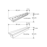 LUMINARIO DE PISO SOBREPONER 18W. 12LEDS. DIRIGIBLE BLANCO CALIDO INCLUYE HOUSING