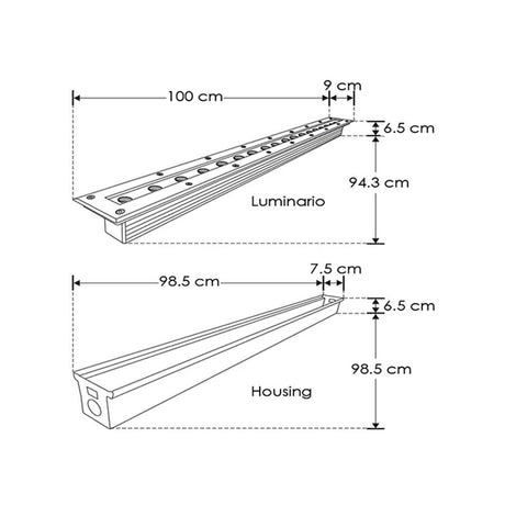 LUMINARIO DE PISO EMPOTRAR 27W. 18LEDS. ACERO INOX. CRISTAL TEMPLADO INCLUYE HOUSING