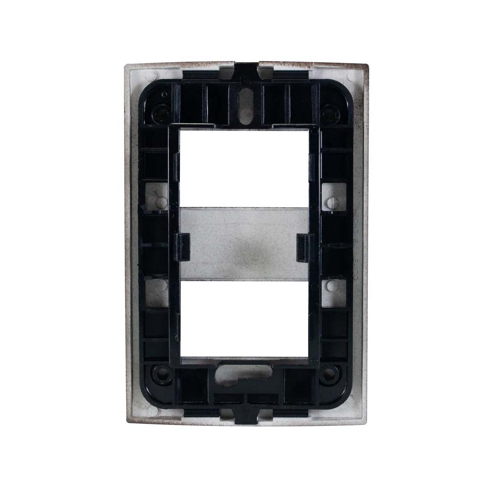 PLACA 2 MODULOS ANODIZADO OSCURO MODULAR ULTRA LEVITON