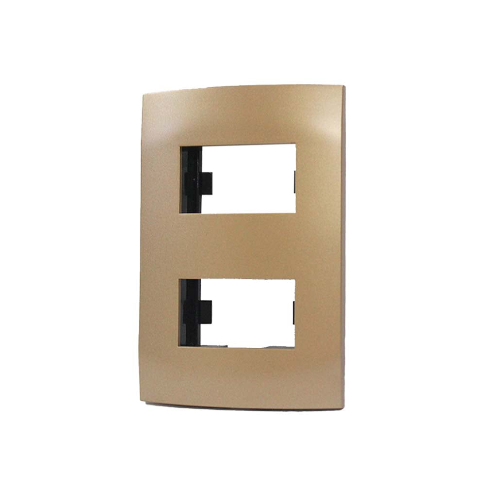 PLACA 2 MODULOS BRONCE CLARO MODULAR ULTRA LEVITON