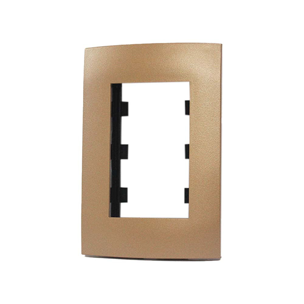 PLACA 3 MODULOS BRONCE CLARO MODULAR ULTRA LEVITON