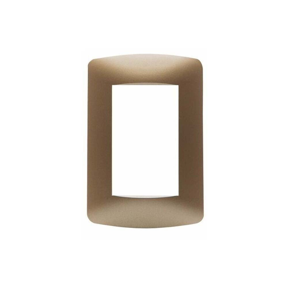 PLACA 3 MODULOS BRONCE CLARO MODULAR ULTRA LEVITON