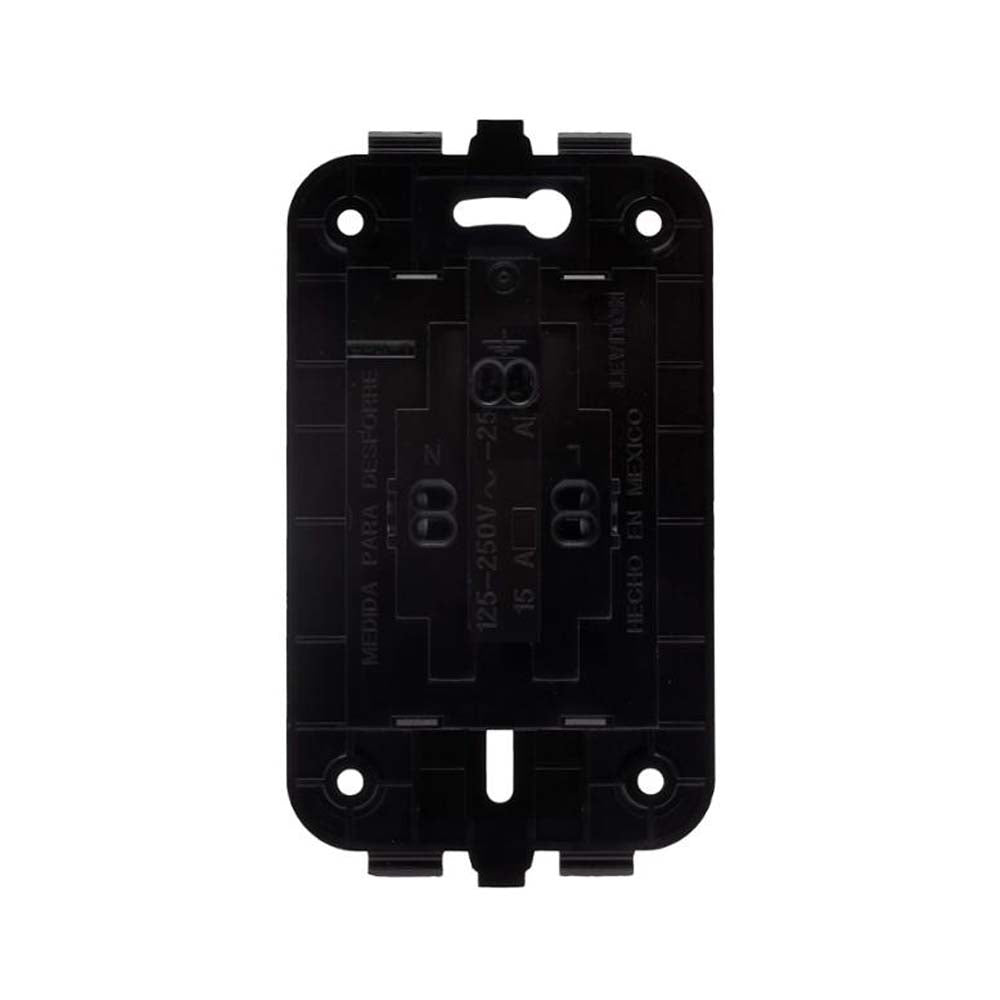 CONTACTO DUPLEX CON TIERRA NEGRO SIN PLACA LEVITON