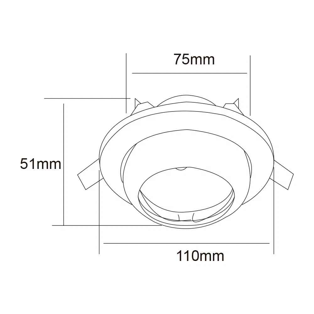 LAMPARA EMPOTRABLE DOWNLIGHT DIRIGIBLE POTENCIA MAX. 6 W BASE GX5.3 FOCO MR16 NO INCLUIDO YD-345/O